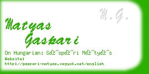 matyas gaspari business card